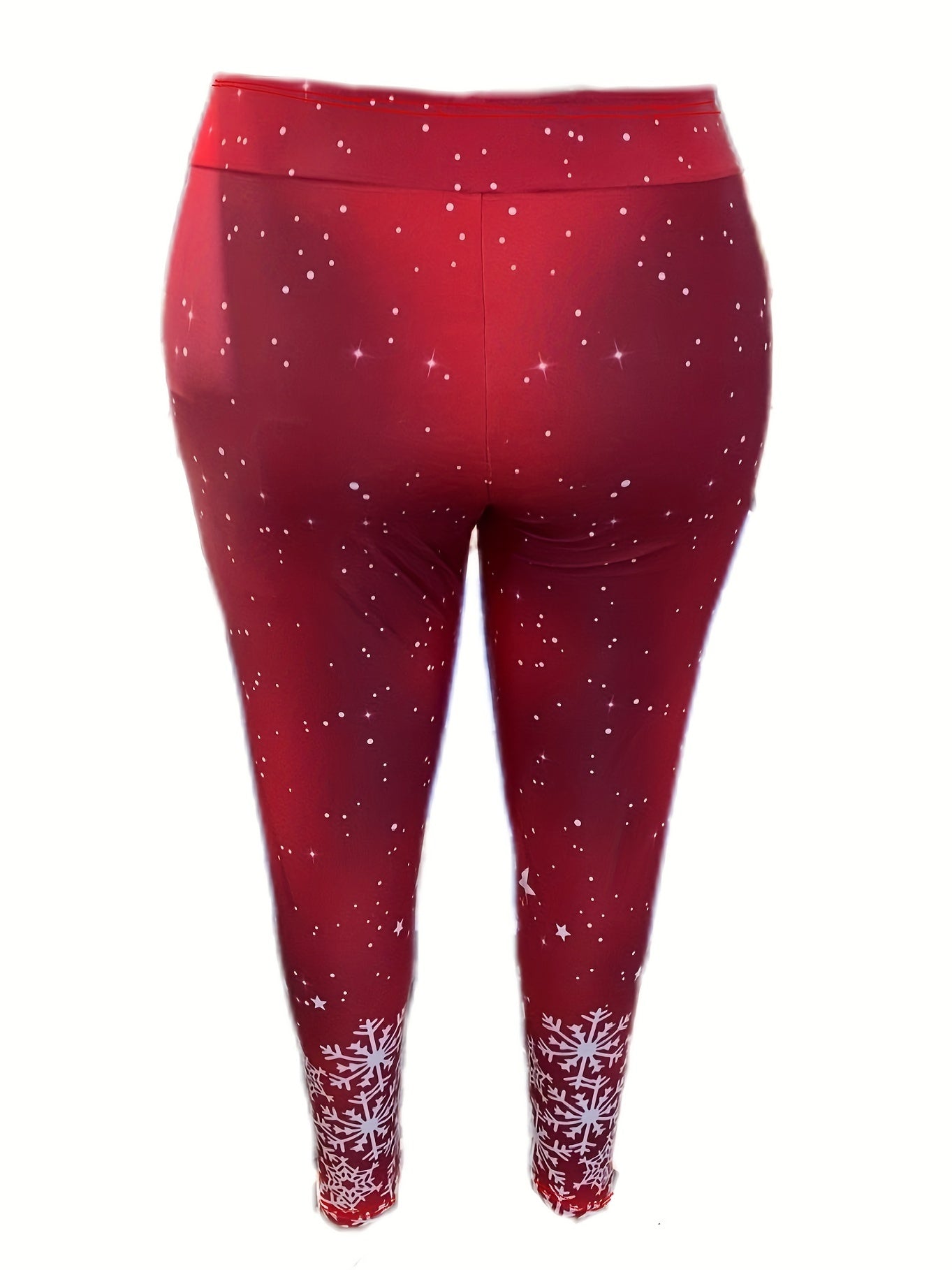  Snowflake Print High Rise Leggings