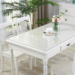 Polyester Square Tablecloth Desk Mat Clear PVC Table Cover