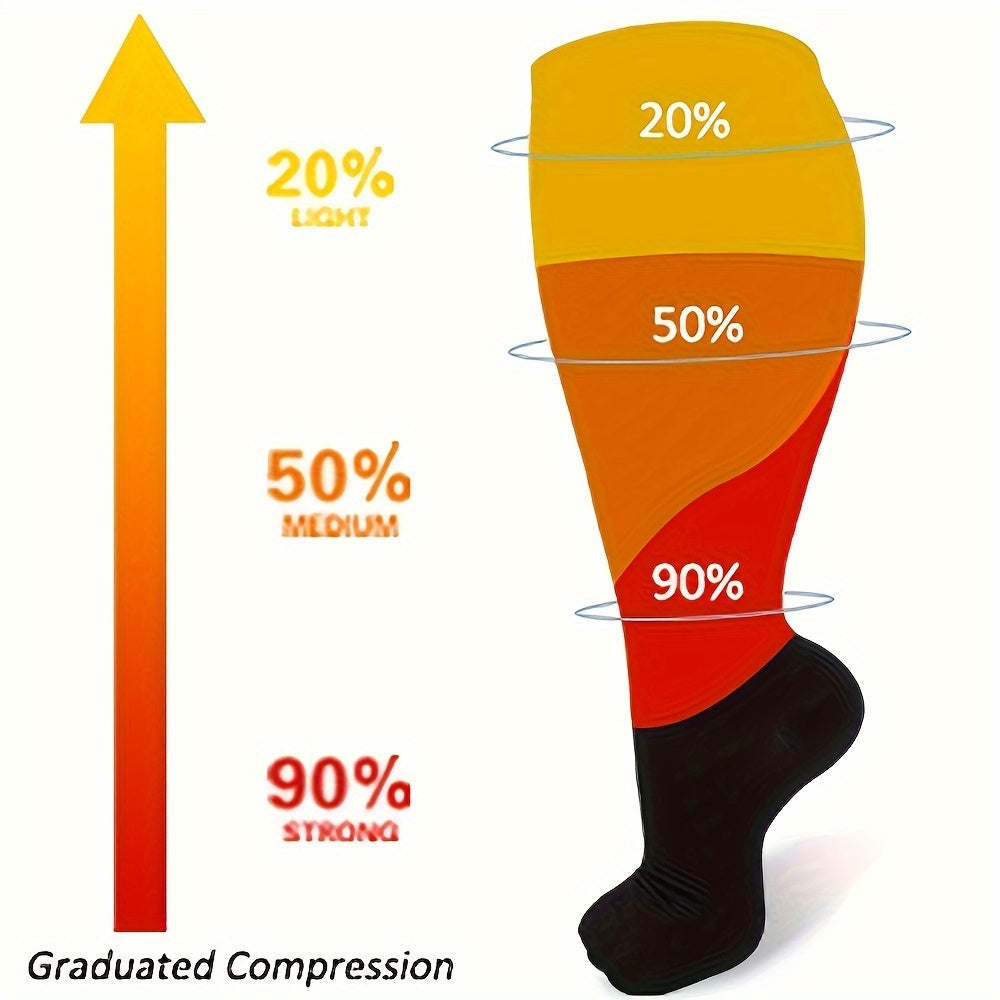 20-30 mmHg Plus Size Compression Socks Wide Calf for Women and Men