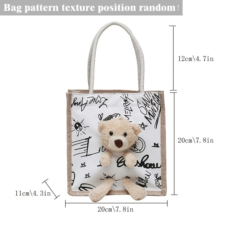 Bear Tote Canvas Cartoon Handbag Bag Shopping Bag