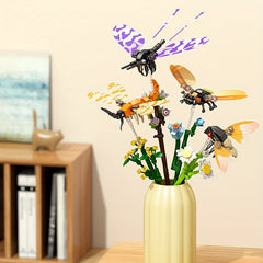 Insect Flower Series Building Block Toy - Flower Bouquet Assembly Set