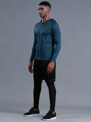 Men's Hooded Jacket Hoodie Set Quick drying Gym Outfit