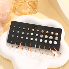 Faux Pearl Zircon Stud Earrings Women's Accessories Fall