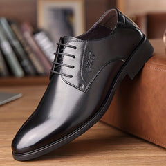 Men's Almond Toe Derby Shoes Lace up Front Dress Shoes