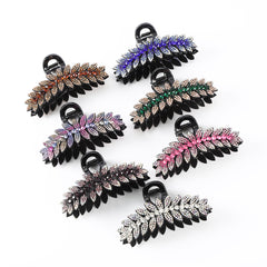 Crystal Leaf Hair Clips Vintage Rhinestone Barrette Jaw Clamp Hair Claws