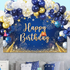 Navy & Golden Balloon Garland Birthday Decorations Set