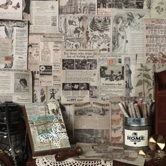 24 Sheets Vintage Diary Stickers Collage Materials Pack - 4 Styles