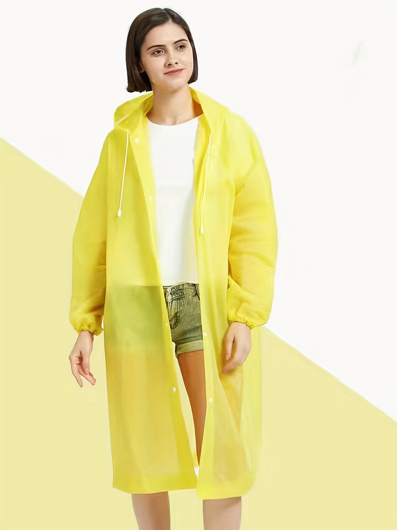 Reusable Rain Poncho for Adults with Hood