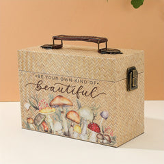 Bamboo Woven Pattern Wooden Storage Box PU Container
