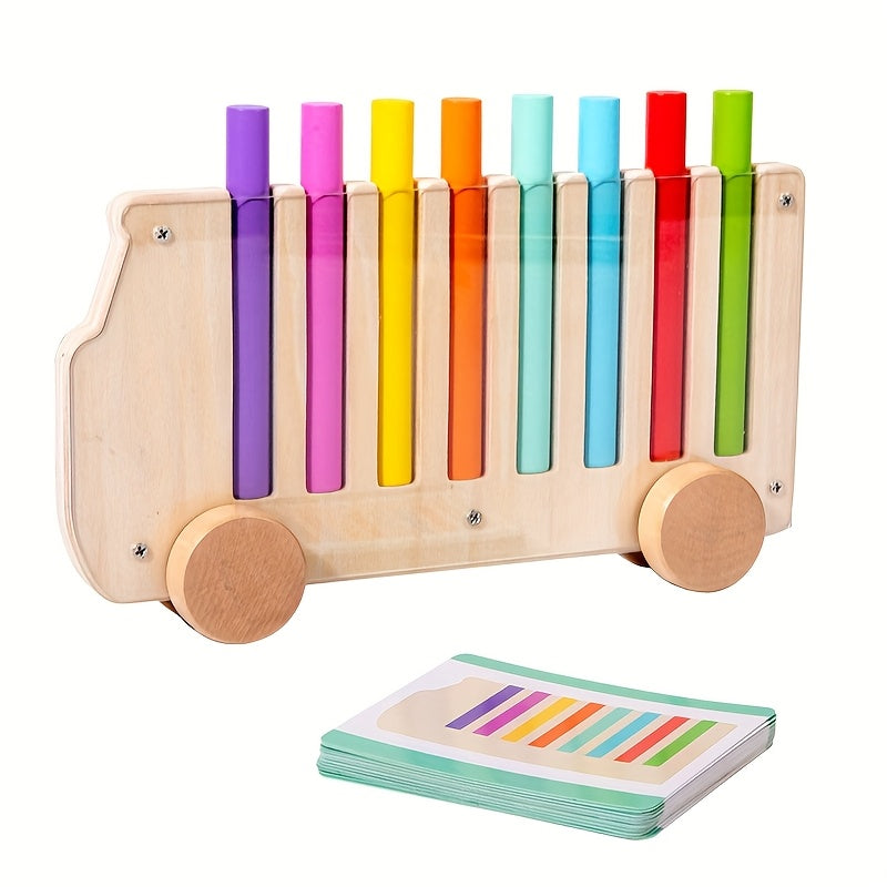 Wooden Sorting Car with 20 Cards
