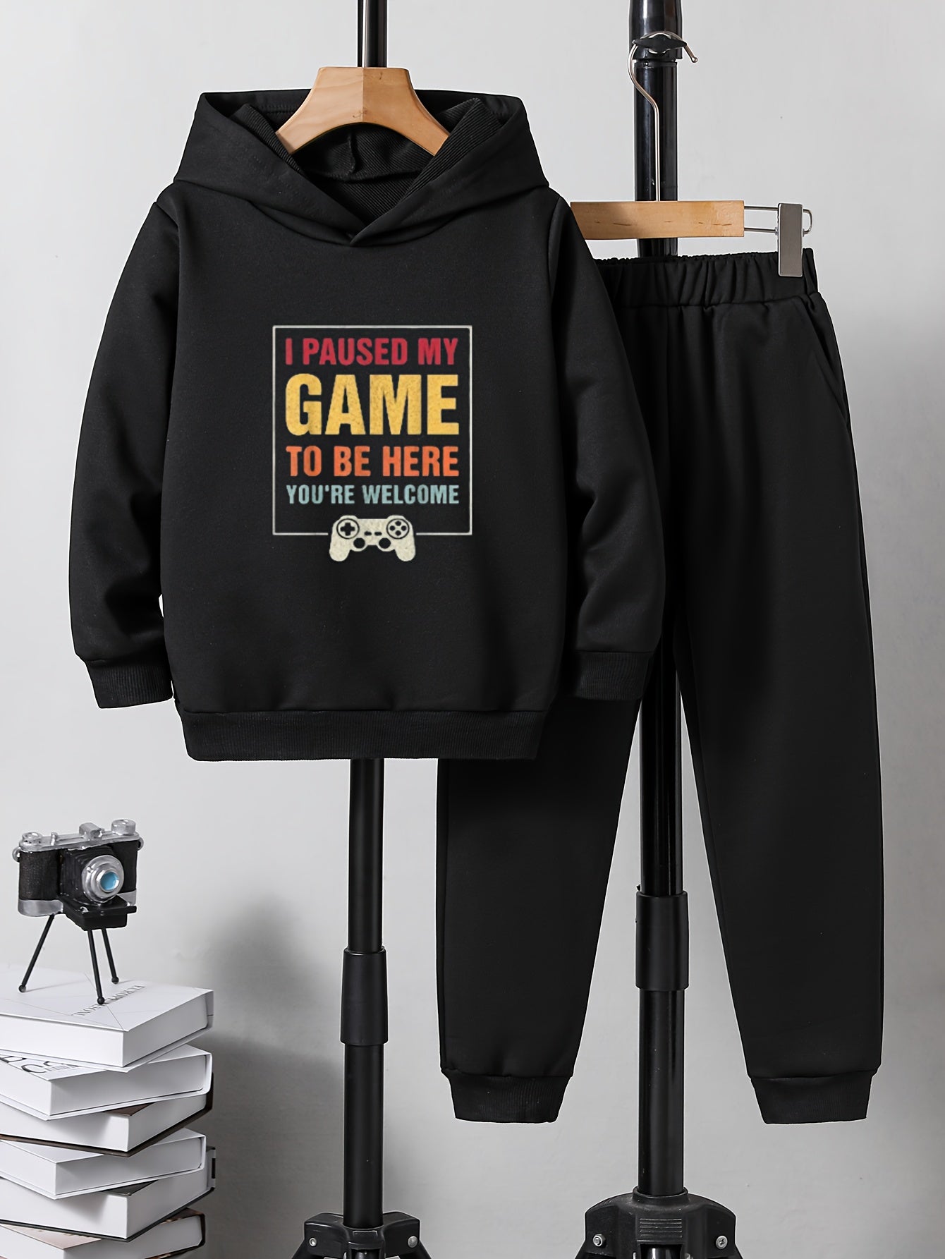 Boys Hooded Sweatshirt & Sweatpants Set, Size 2pcs, Outdoor Clothes