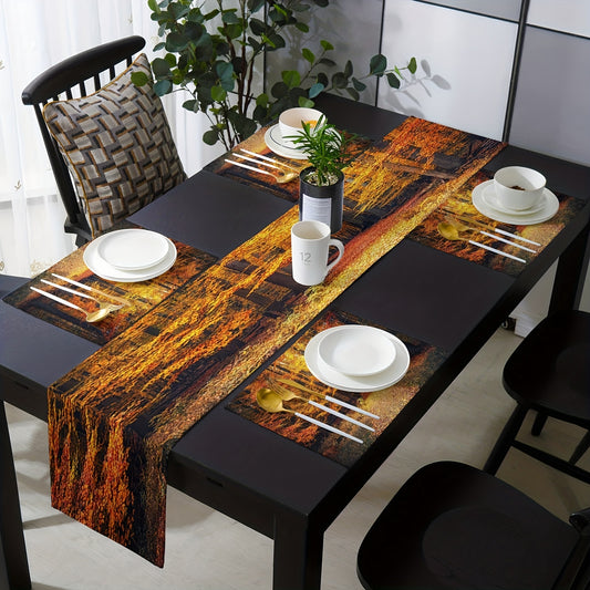 Autumn National Forest Park Table Runner 13x72 Inch