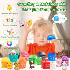 ALIEX 10pcs Animal Counting & Matching Sorting Games
