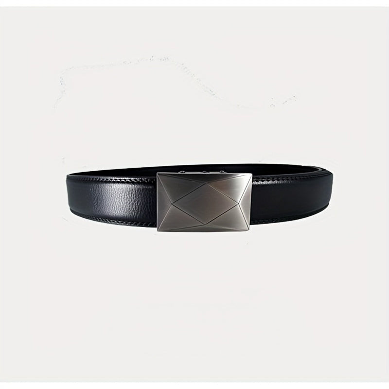 Men's Leather Belt Automatic Buckle Business Suit Waist Strap
