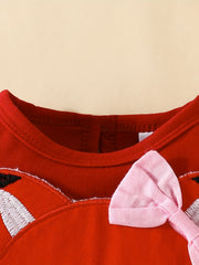 2pcs Baby Girls Fox Graphic Long Sleeve Dress & Headband Bundle