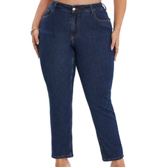  High Rise Stretch Straight Leg Jeans