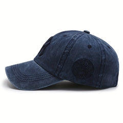 Vintage Embroidered Baseball Cap Washed Distressed Sunscreen Dad Hat Adjustable