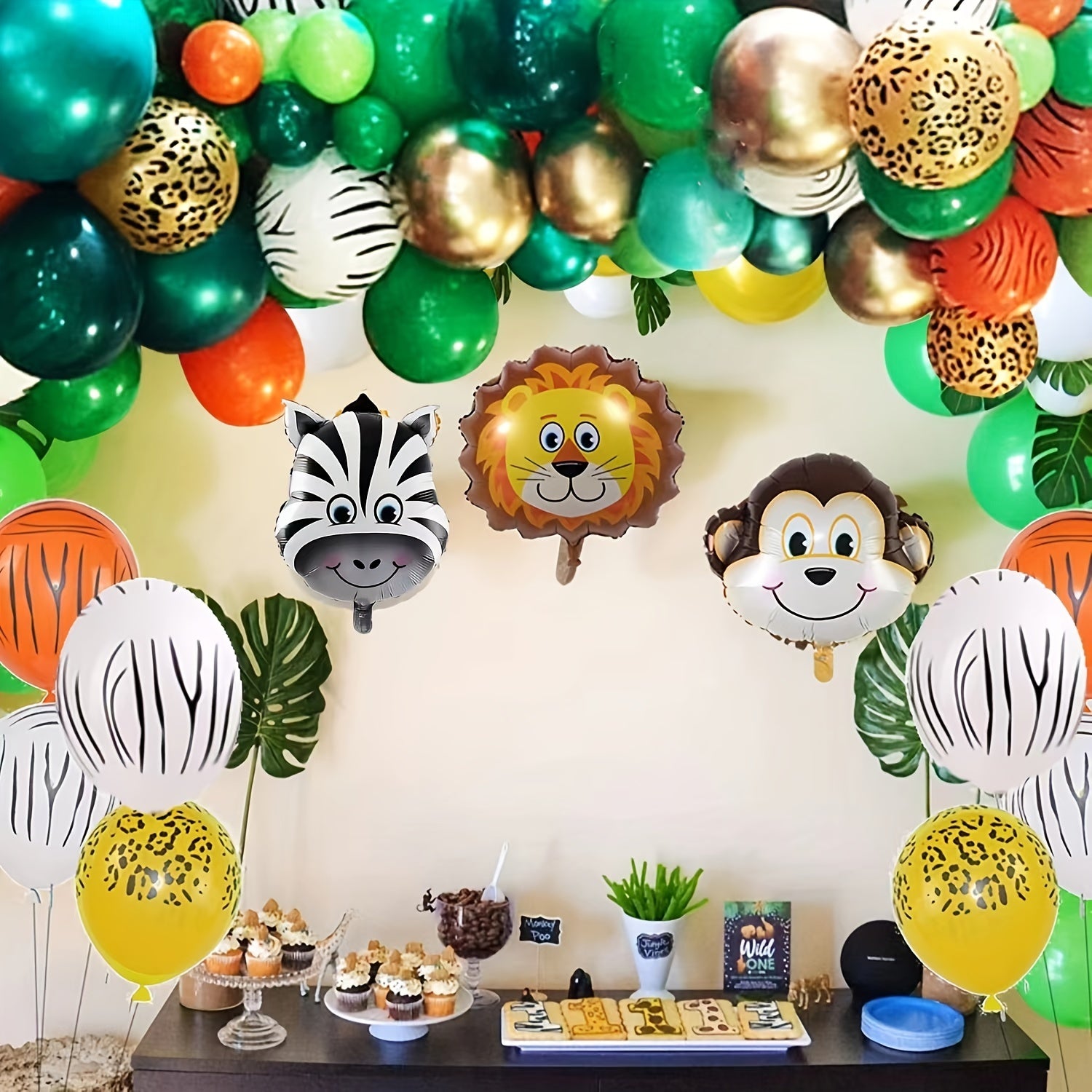 161pcs Wild Jungle Theme Balloon Set Birthday Party Decoration