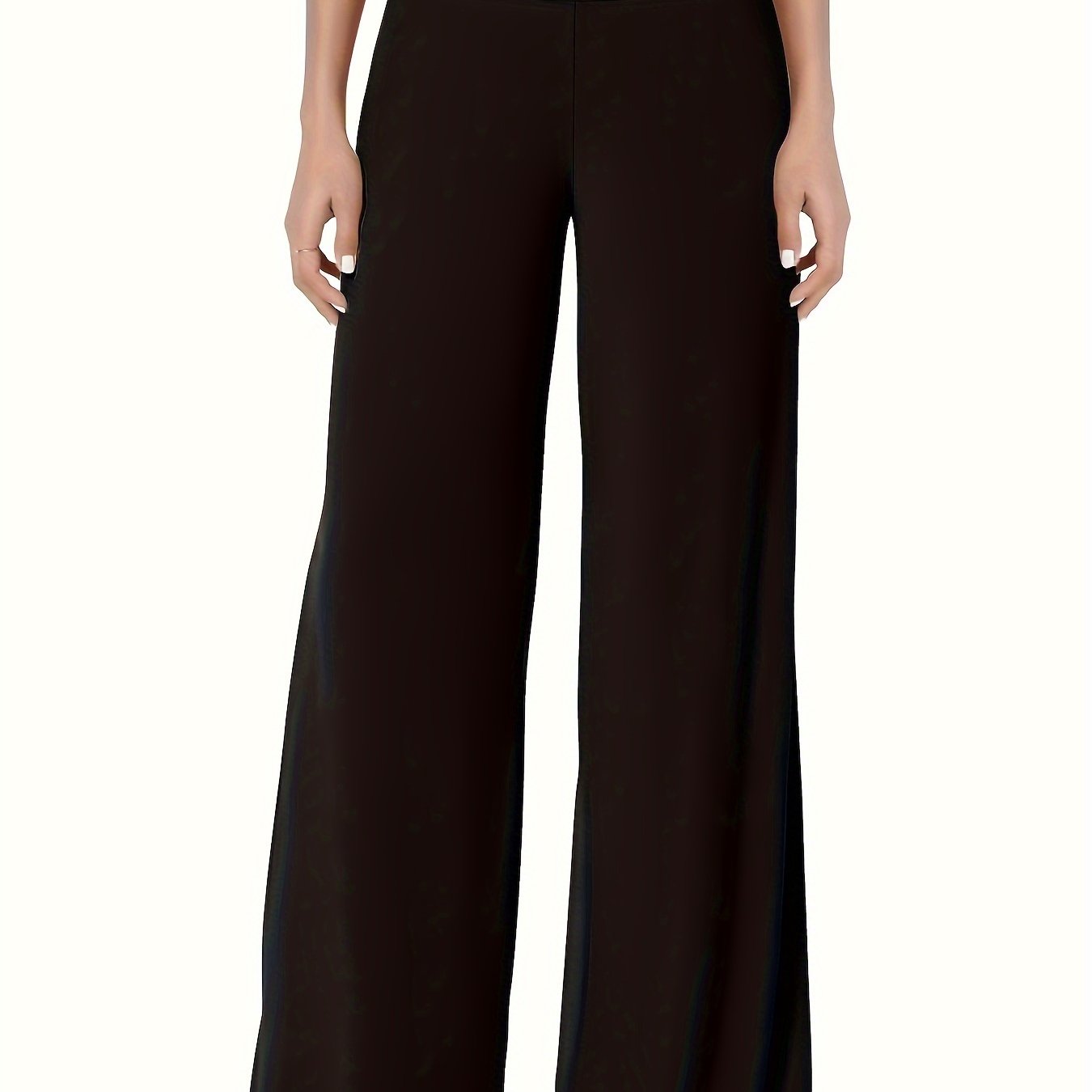  Casual Pants Women's Plus High Rise Wide Leg Trousers