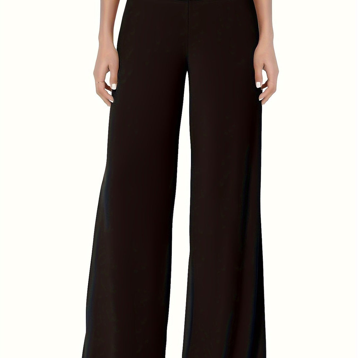  Casual Pants Women's Plus High Rise Wide Leg Trousers
