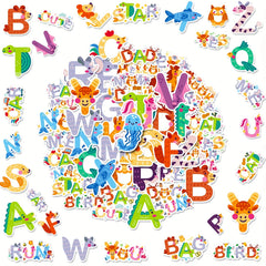 50pcs Number Letter Animal Stickers Educational Doodle Stickers
