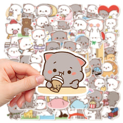 60pcs Peach Cat Stickers for Laptop and Phone Case
