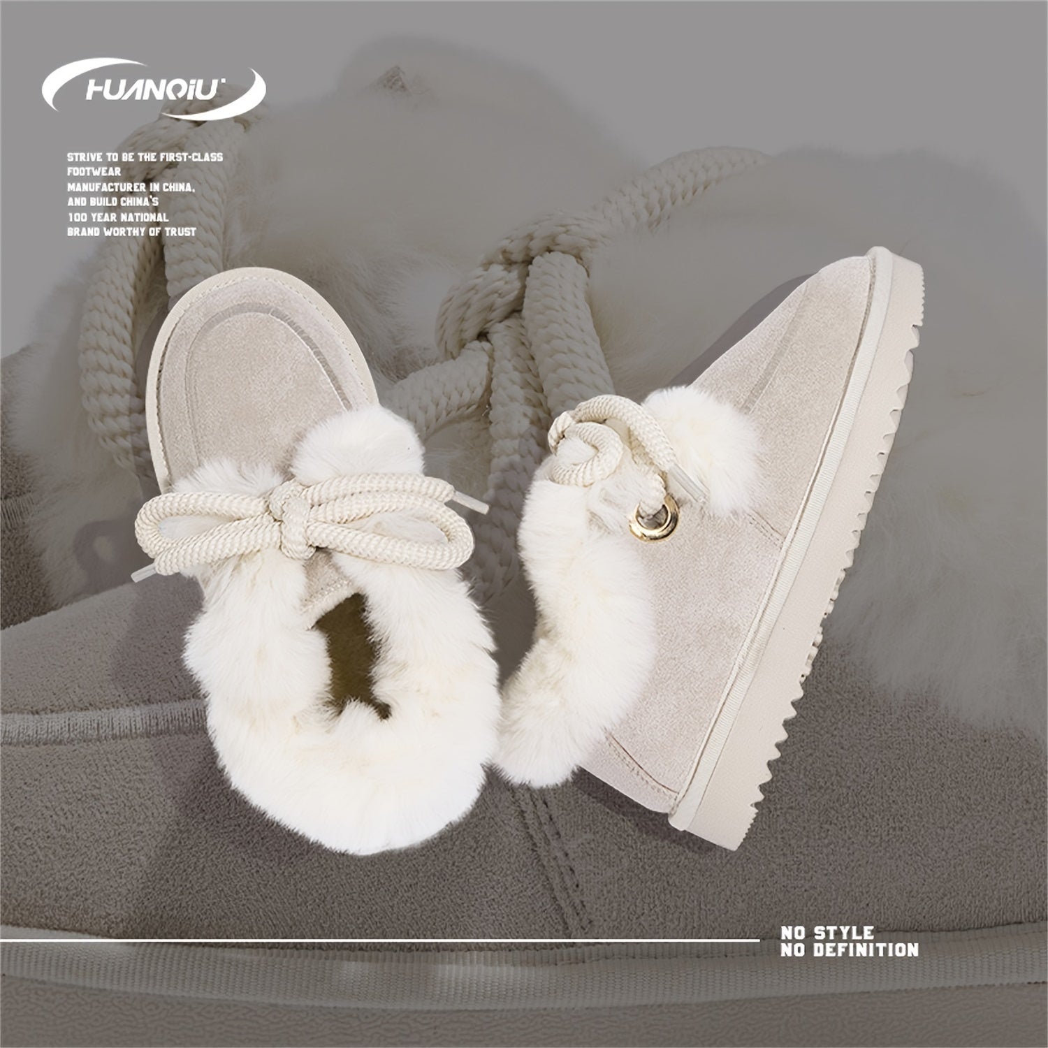 HUANQIU Women's Winter Snow Boots Fleece Lined Lace up Comfortable