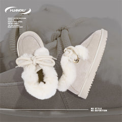 HUANQIU Women's Winter Snow Boots Fleece Lined Lace up Comfortable
