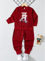 Boy's Cartoon Animal Print Set