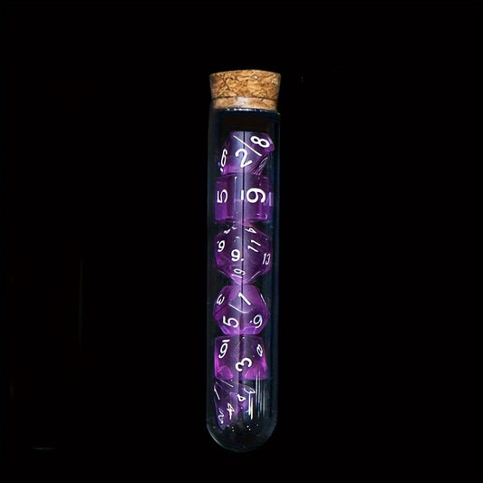 7pcs Polyhedral Dice Set with Fantasy Potion Bottles for Table Games