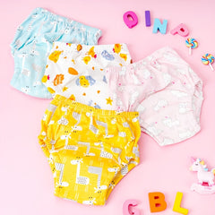 Family Animal Printed Cotton Baby Night Nappy Panties