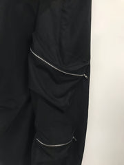  Solid High Rise Baggy Trousers With Pockets