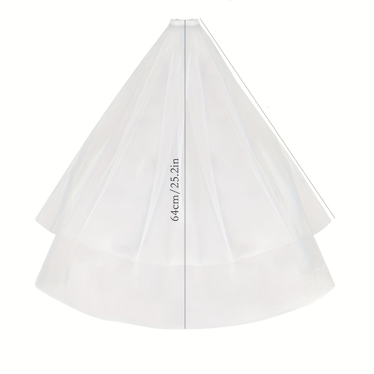 Double Layer Veil for Brides with Comb