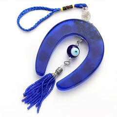 Horse Foot Shape Alloy Keychain Devil's Eye Pendent Car Ornament