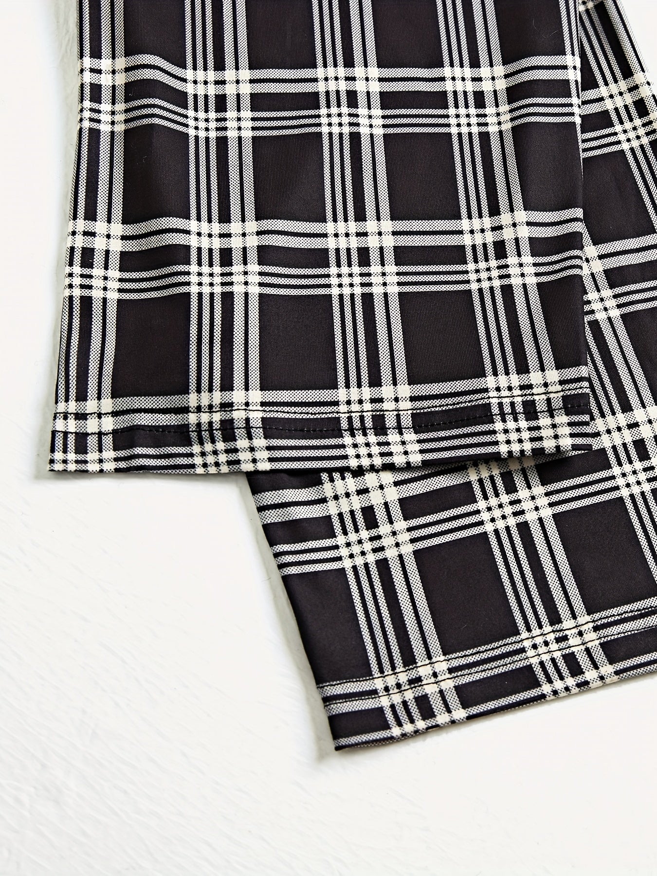 Plaid Sleep Bottoms Elastic Waistband Lounge Pants