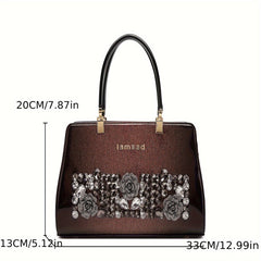 Large Capacity Beaded Rhinestone Evening Bag Vintage And Box Clutch Wallet