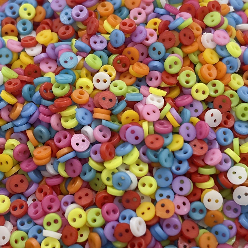 100pcs Mini Round Assorted Colors Costume Buttons 4mm