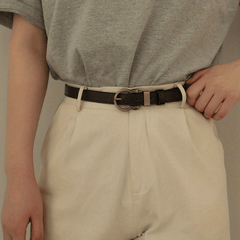 Vintage Round Buckle PU Belt Solid Stylish Jeans Pants Belt