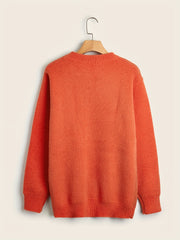 Cartoon Duck Pattern Crew Neck Sweater for Men