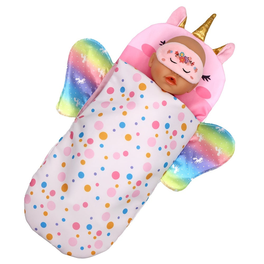 Baby Doll Costume Unicorn Rainbow Sleeping Bag With Eye Mask