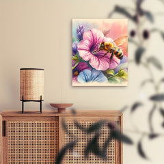 Beginner DIY Painting Kit Flowers & Bees Hand Painted by Numbers