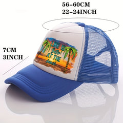 Summer Multicolor Hat Sunset Beach Print Hat For Men Men's Peaked Cap