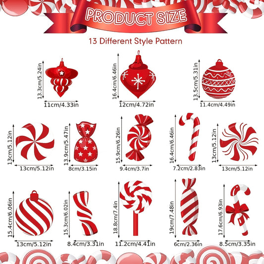 26pcs Christmas Candy Spiral Decorations Holiday Outdoor Yard Decor