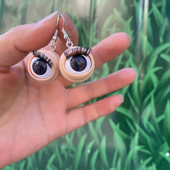 Harajuku Eye Beads Eyelash Earrings