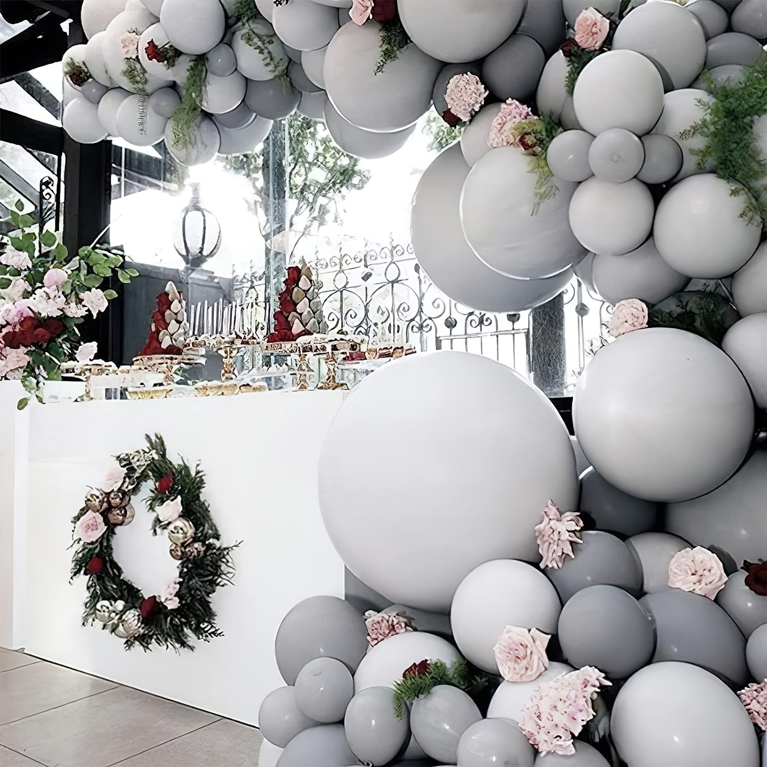 40pcs Gray Latex Balloons for Balloon Garland or Arch