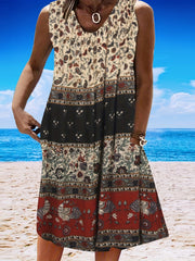 Casual Tank Dress Women's Plus Print Round Neck