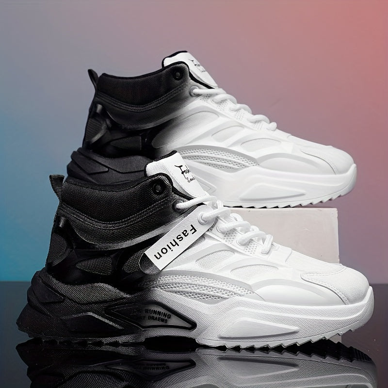 Men's Lace up Gradient Skate Shoes High Top