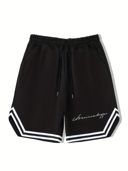 Men's Streetwear Shorts Letter Print Drawstring Stretchy Short Pants