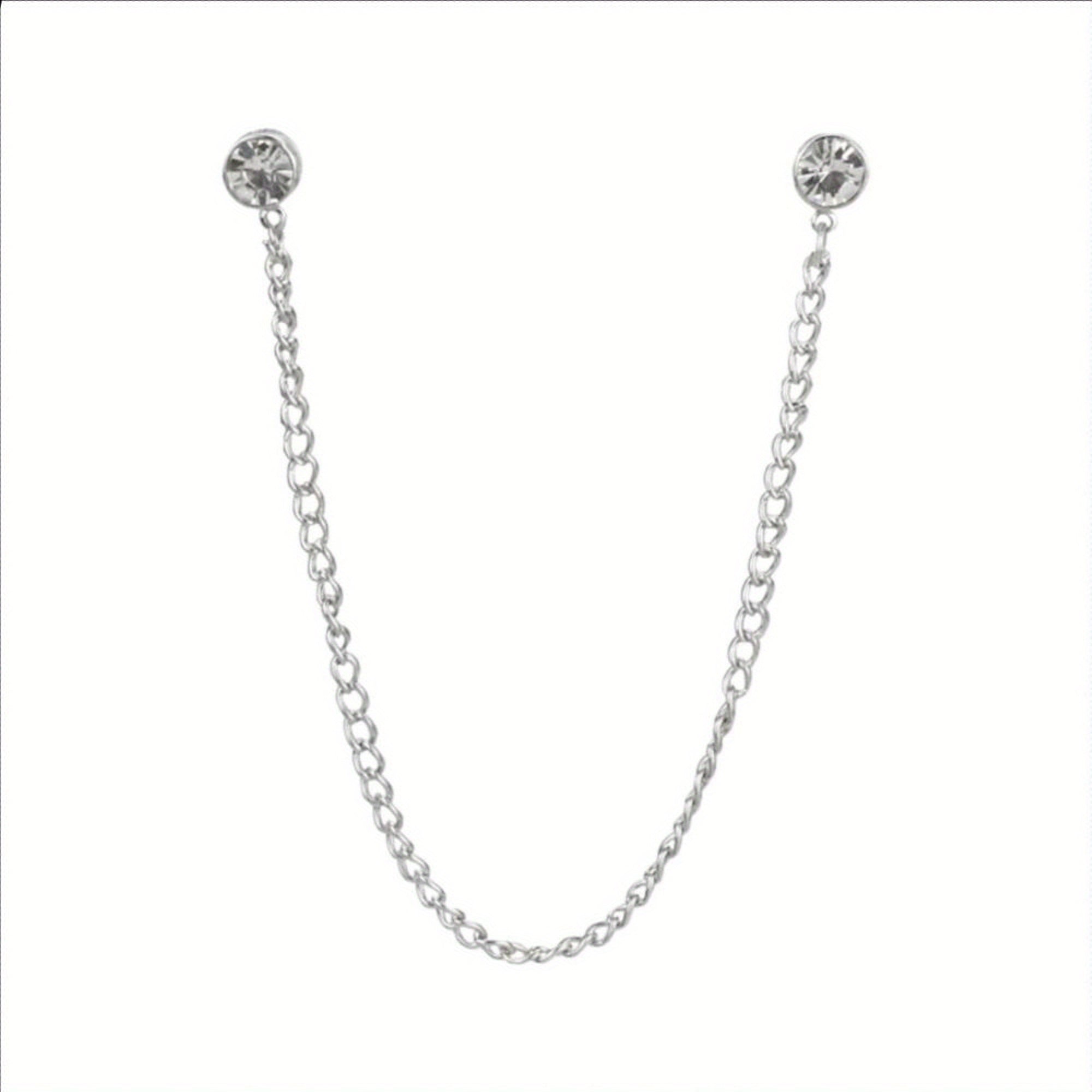Rhinestone Chain Tassel Brooch Pin Clothing Jewelry