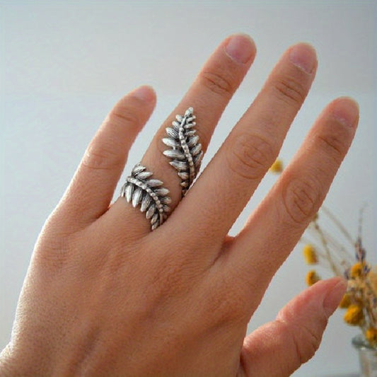 Vintage Leaf Design Finger Ring Jewelry